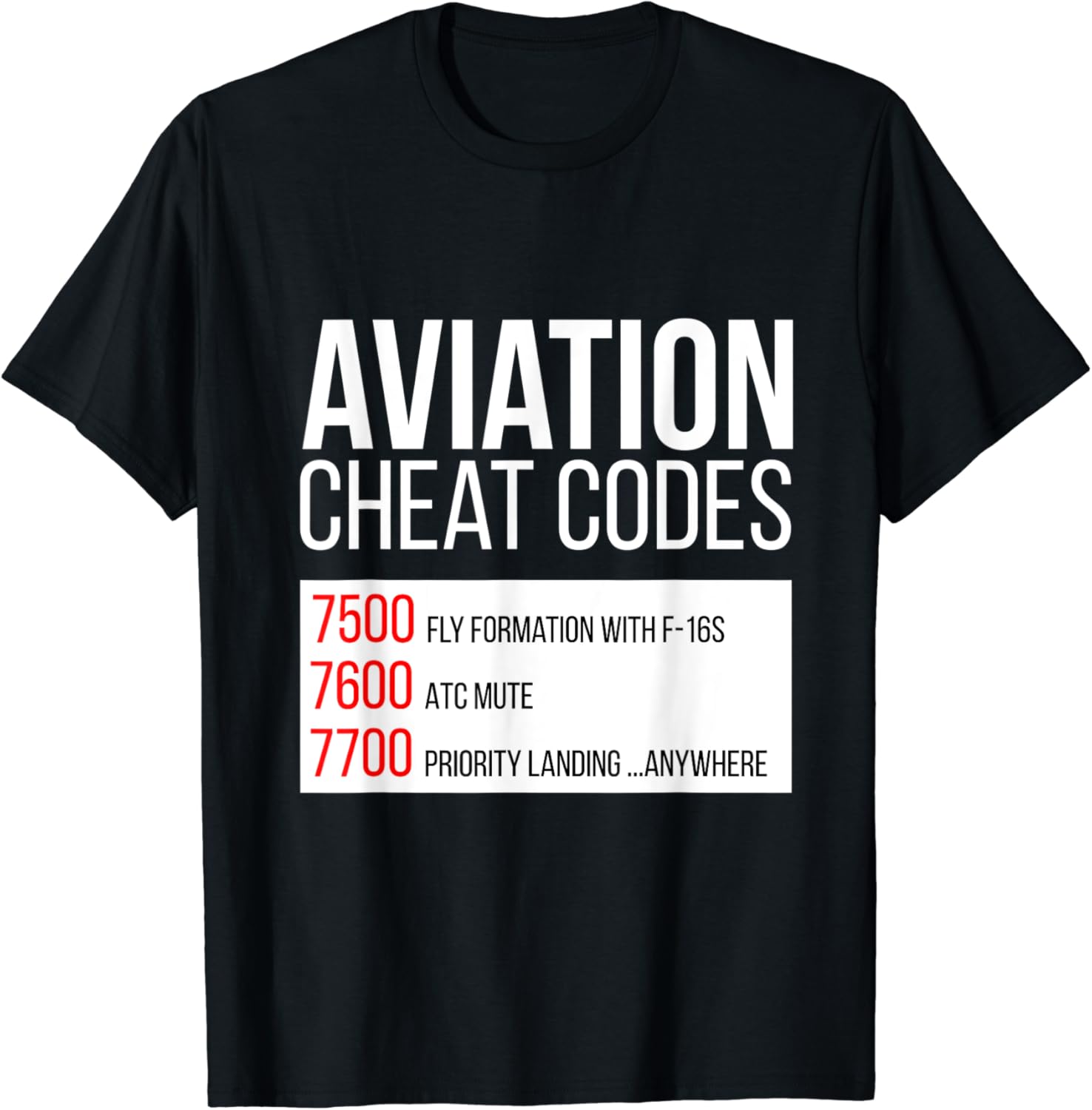 Aviation cheat codes Funny for pilots and ATC TShirt